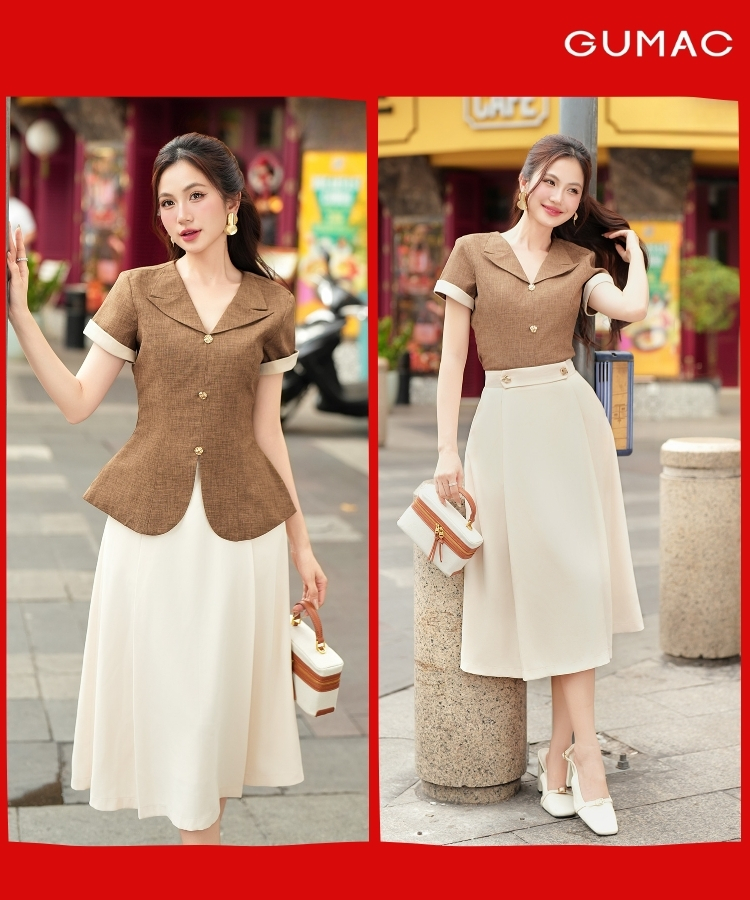 outfit mua thu lang man co tran