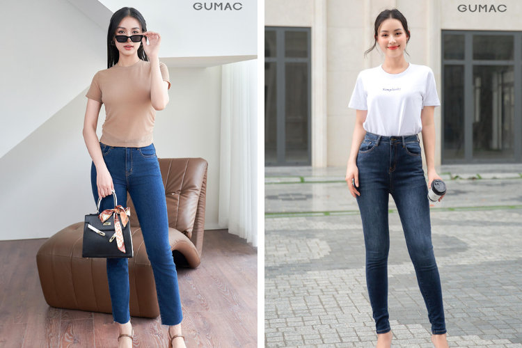 áo thun + quần jean