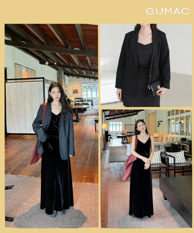 dam nhung blazer sang trong