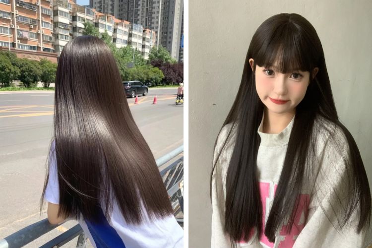 kieu toc duoi ngang lung