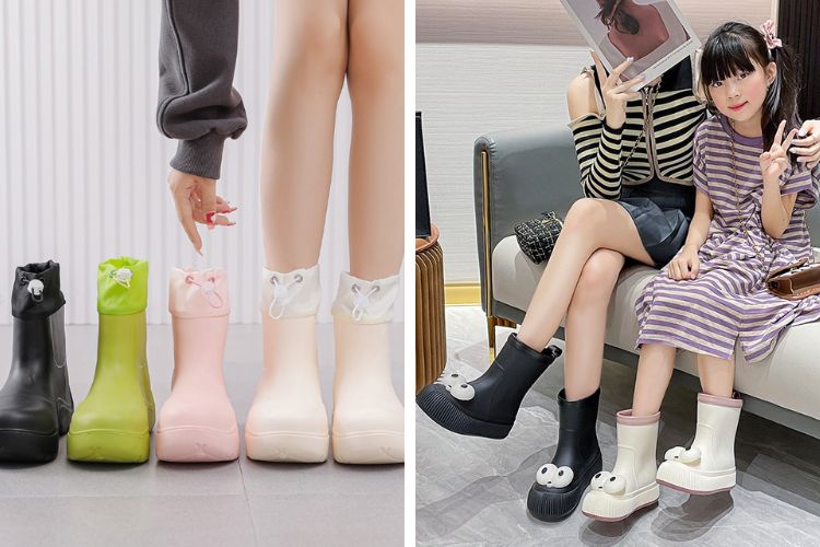 Đi làm mùa mưa với giày bốt đi mưa