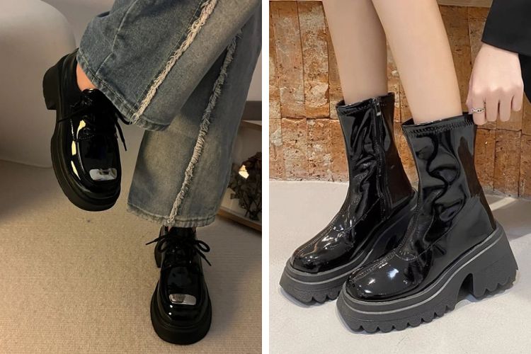 Đi làm mùa mưa với giày da bóng