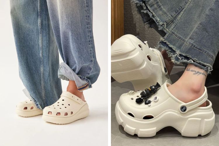 Đi làm mùa mưa với giày Crocs