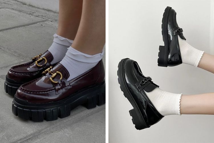 Đi làm mùa mưa với giày loafer nữ