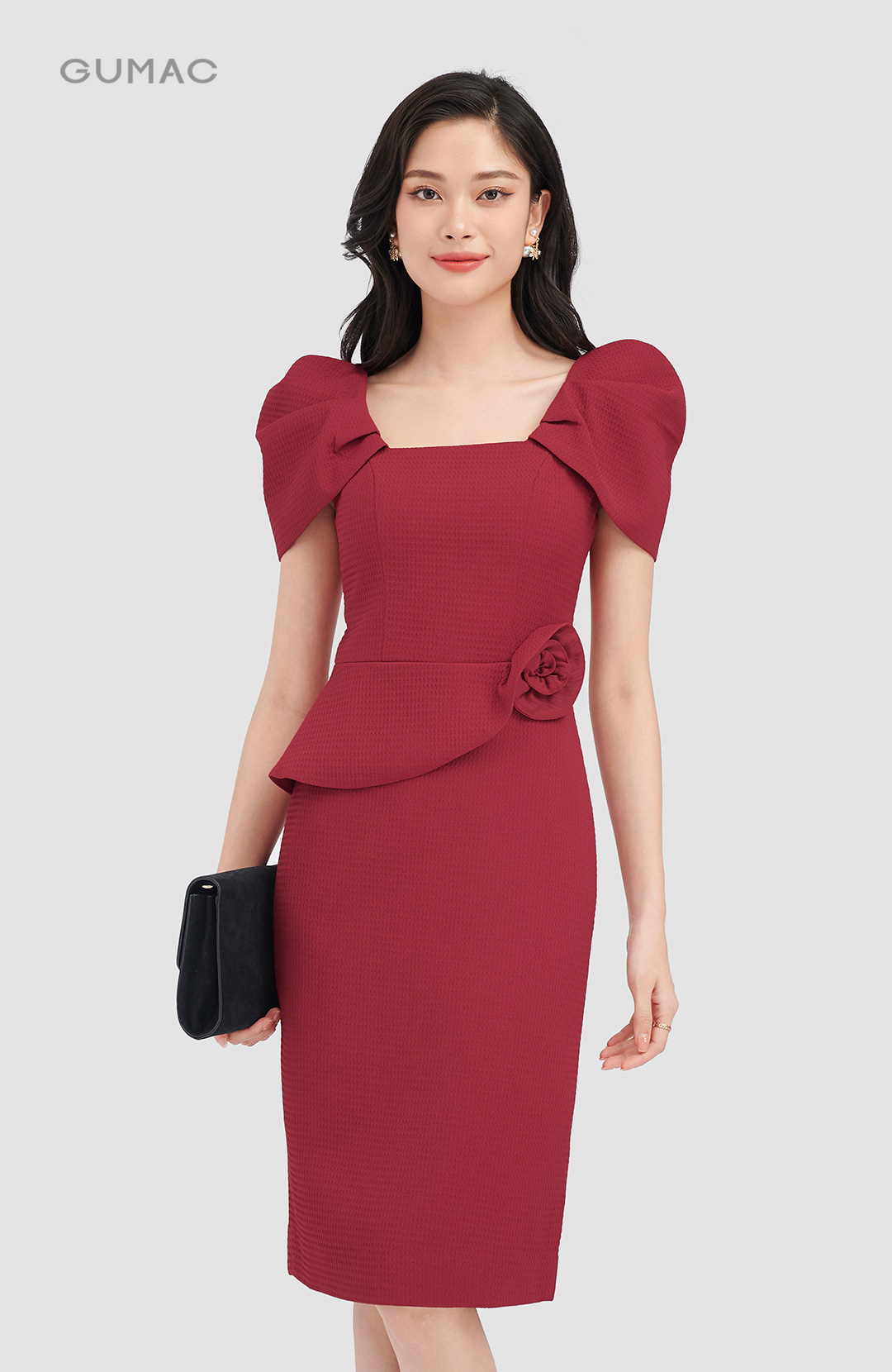 Đầm ôm dáng peplum cổ tim đính hoa eo  My Way Fashion  Thời trang thiết  kế cao cấp