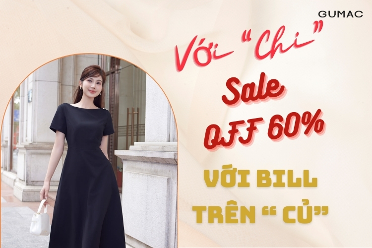 Giam 60 voi hoa don tren 1 "Cu" cho khach hang ten "Chi"