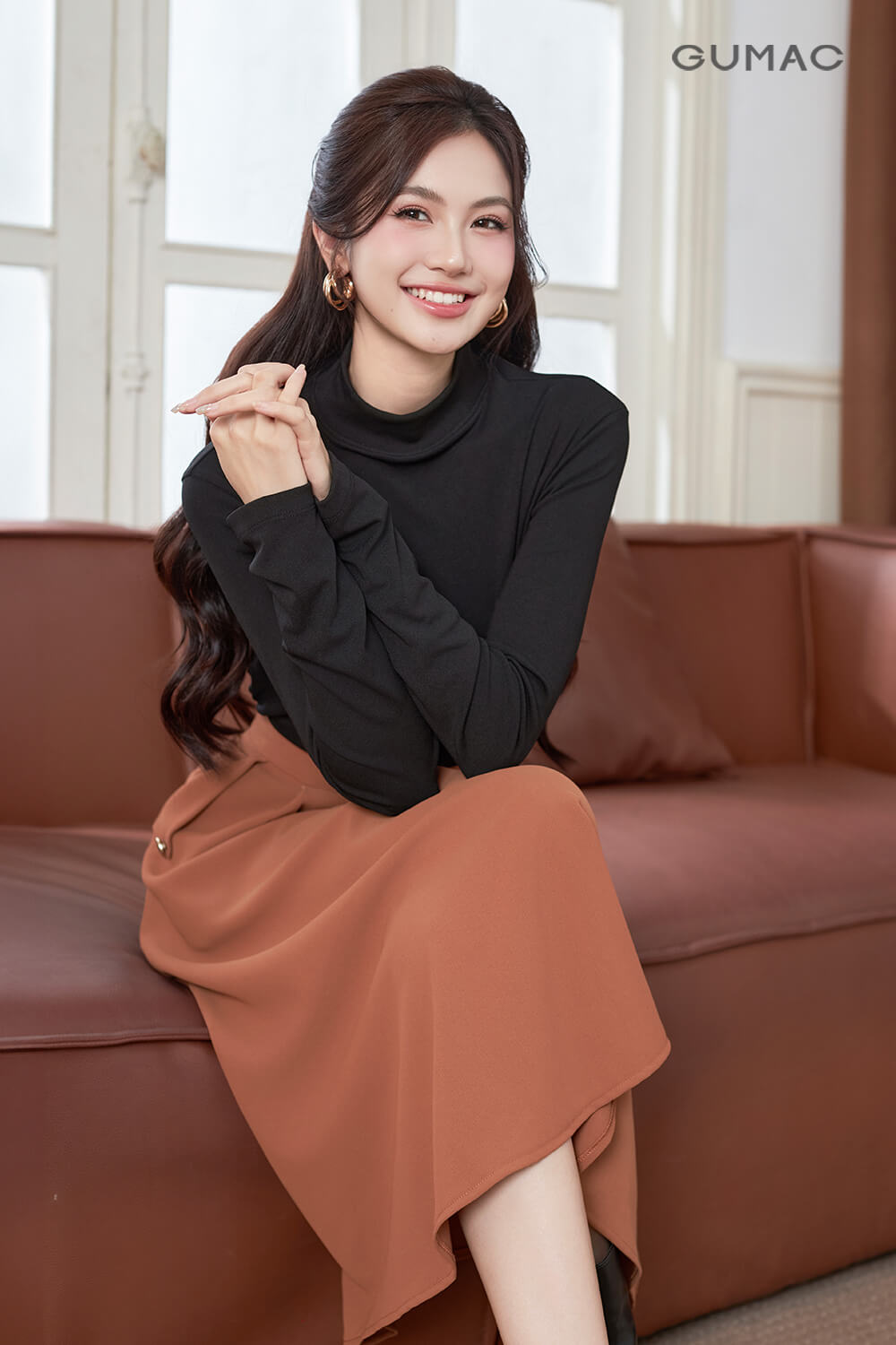 ao nu dai tay mau den sang trong