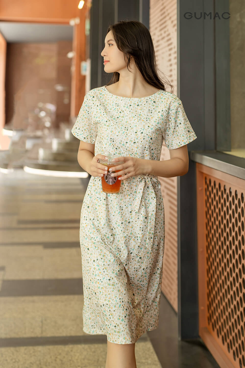 CHỈ 15-17.3 | TẶNG ÁO THUN ĐƠN 699K] Đầm nữ GUMAC DC07050 , Đầm dáng suông  chất liệu Lụa Nhật tay nhúng thời trang | Lazada.vn