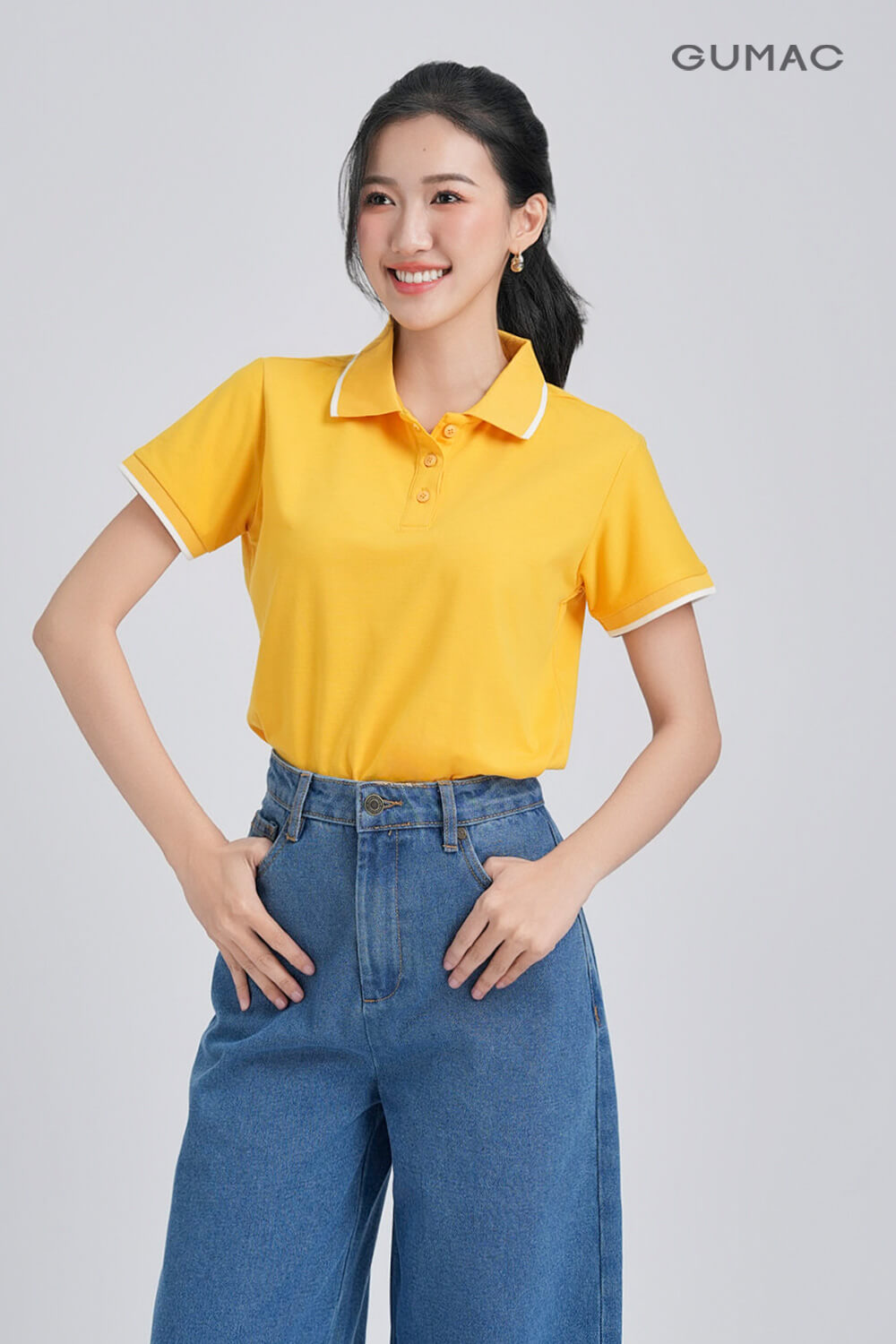 ao phong co be mau vang
