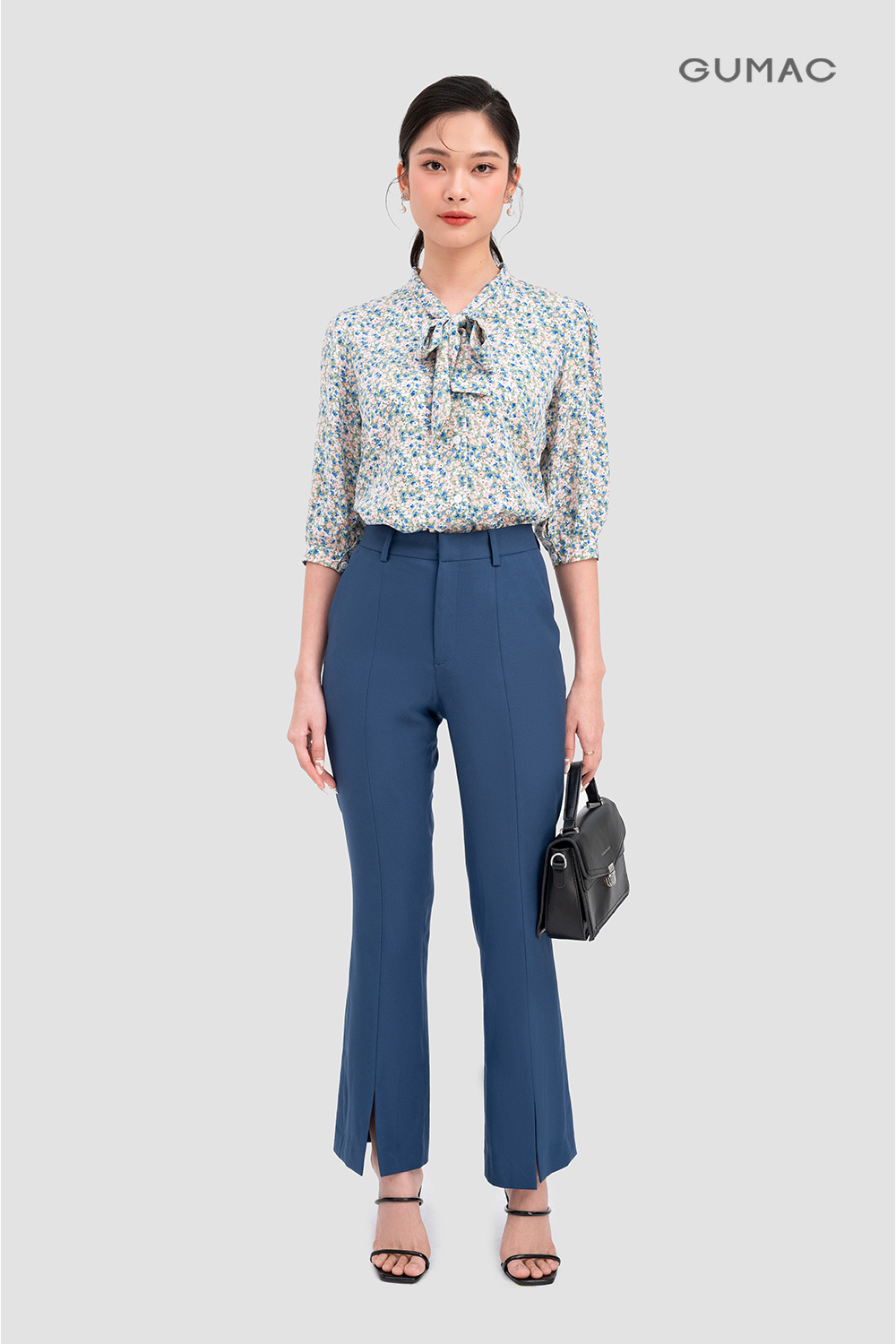 quan tay nu cong so mau xanh duong