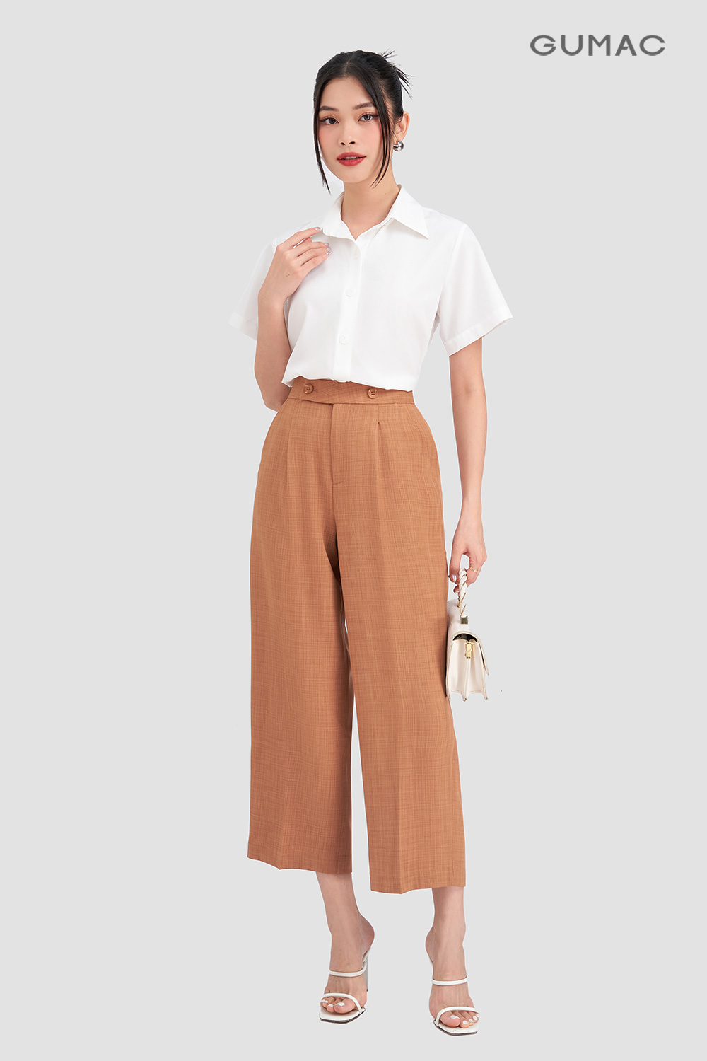 quan culottes phoi voi ao so mi