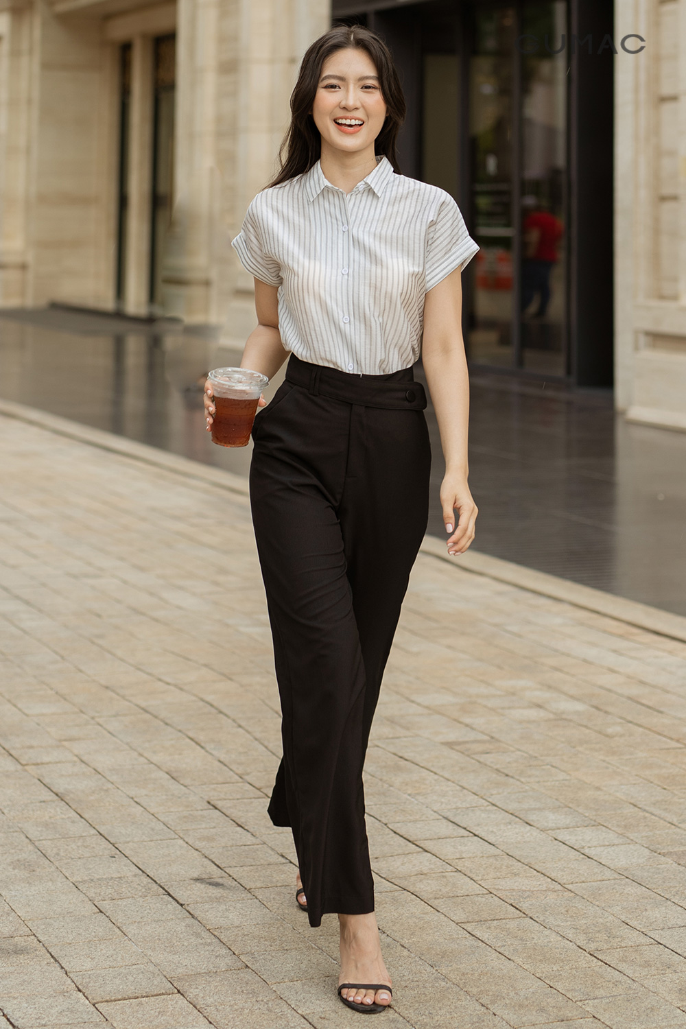 Quần tây kiểu dáng cài dây lưng