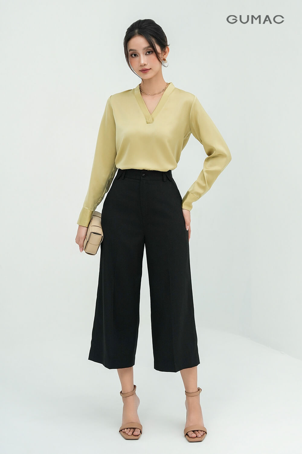 Quần dài nữ ống suông dáng lửng năng động