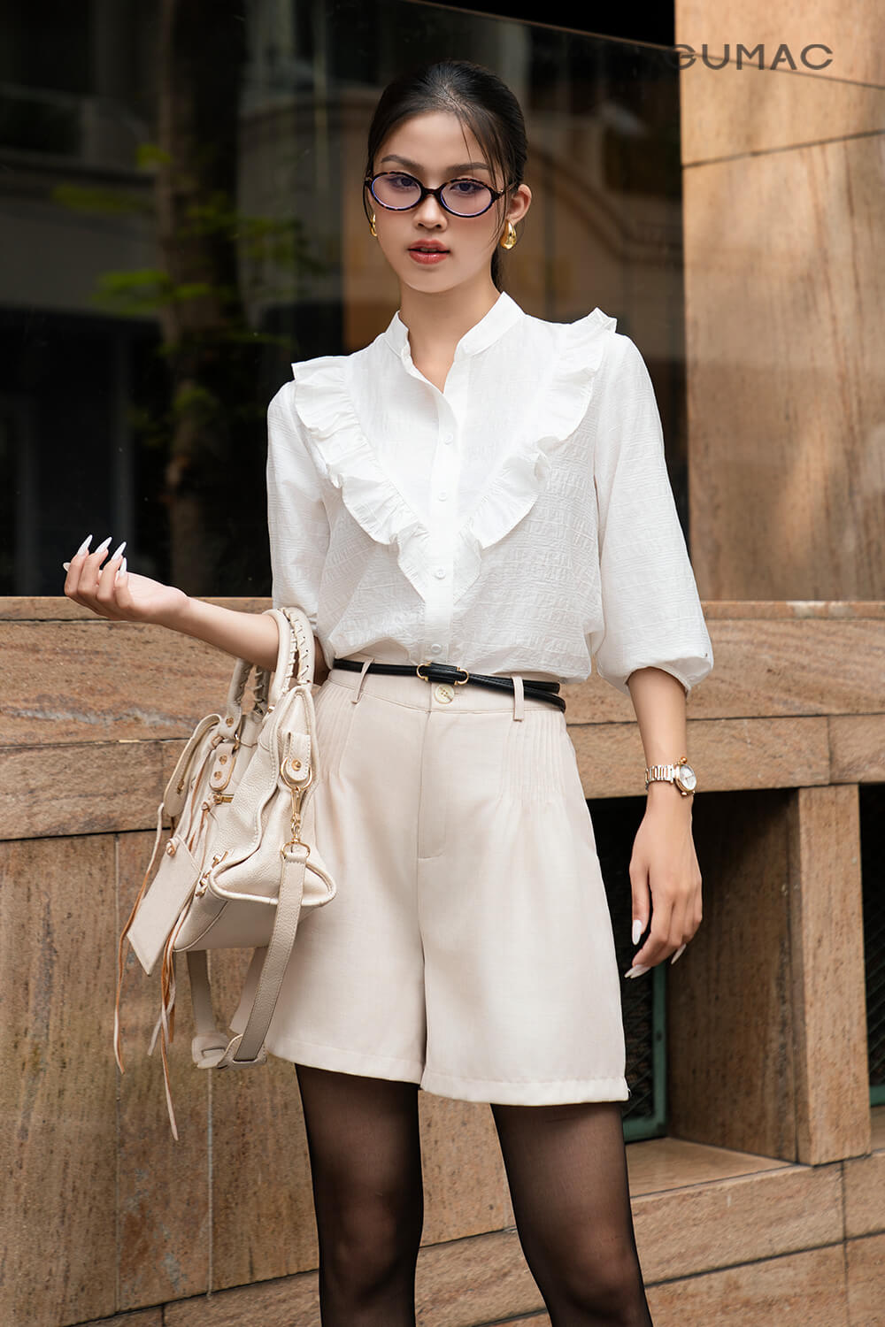 ao blouse mix match dep cung cac mau mong hoa tiet lua dep 