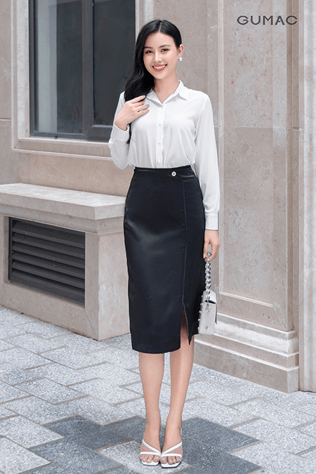 Chân váy bút chì đen công sở CV04-36 | Thời trang công sở K&K Fashion