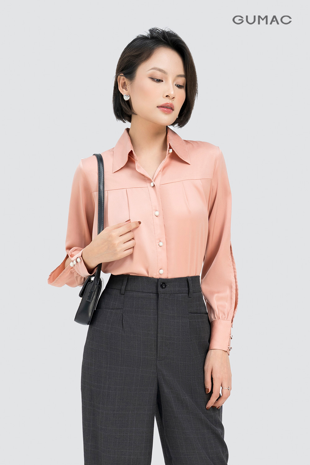 kieu cao so mi nu dai tay mau hong diu dang