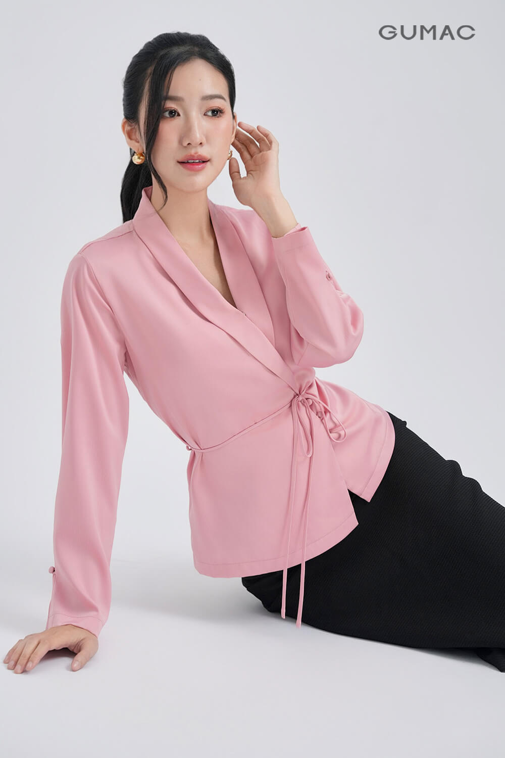 Áo lụa đắp chéo