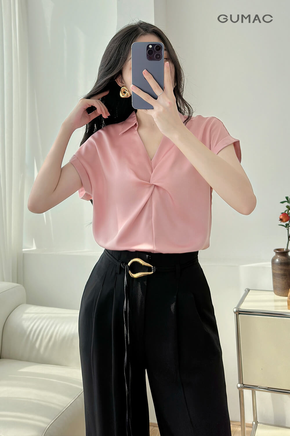 Áo kiểu xoắn ngực