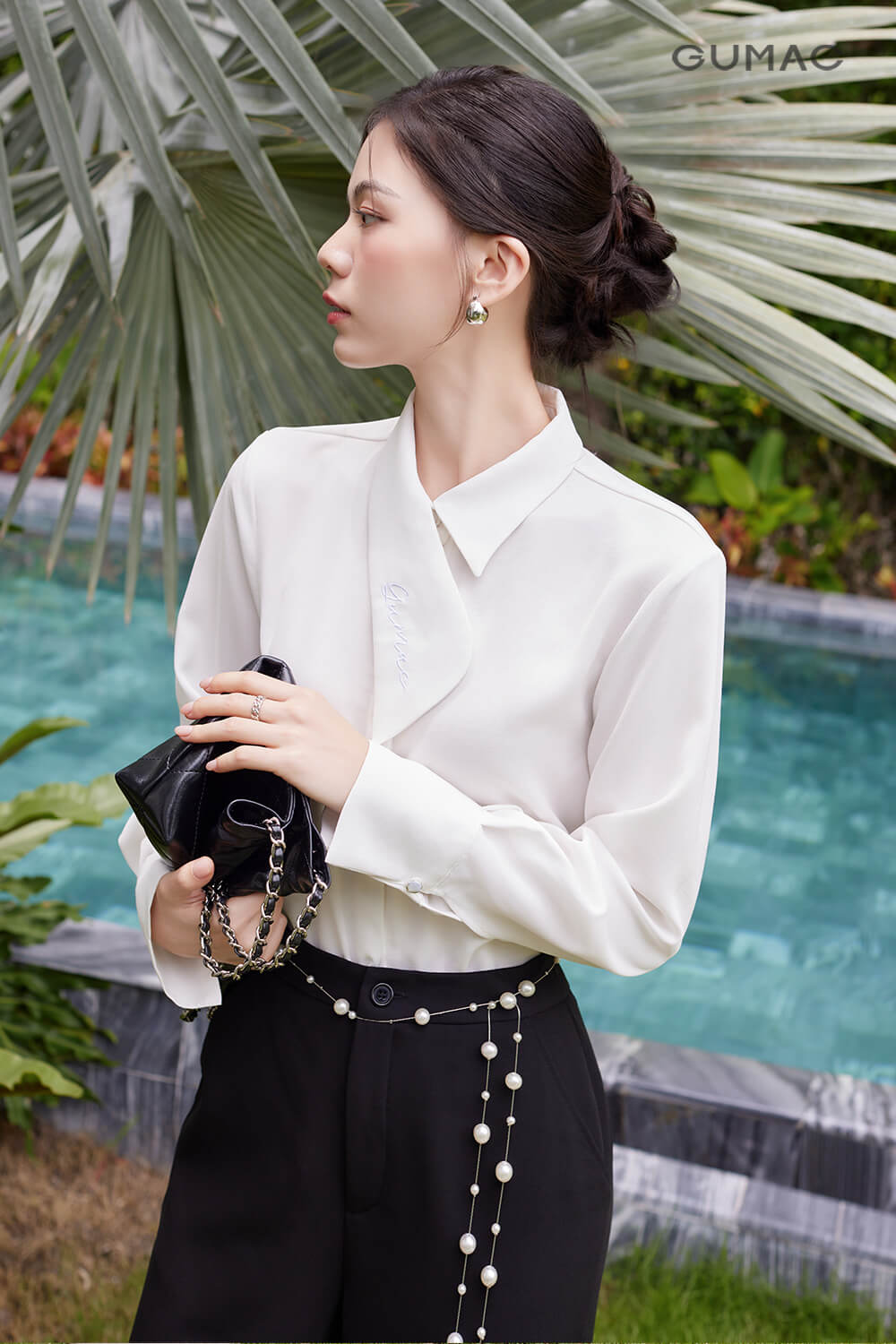 Áo sơmi kiểu thêu Gumac