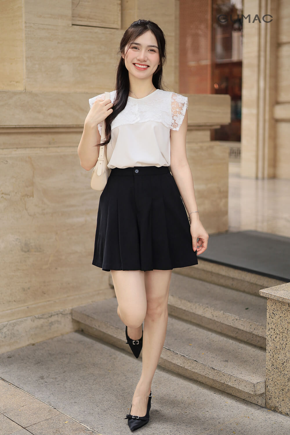 ao croptop quan short phoi nail mau cam dep