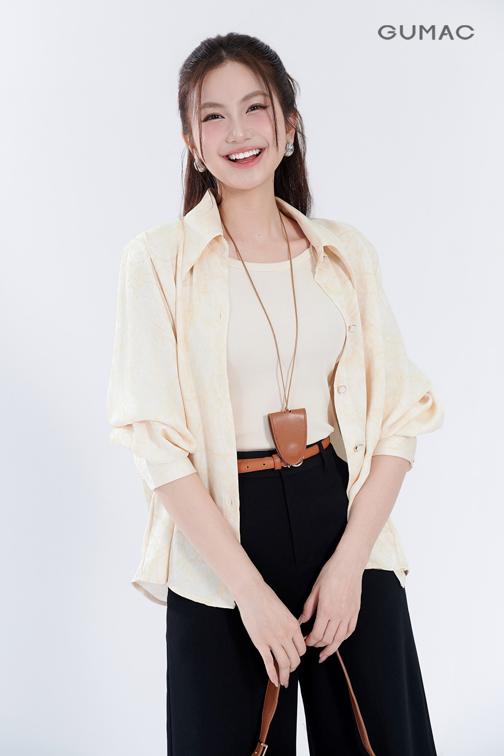 ao so mi nu han quoc cao cap