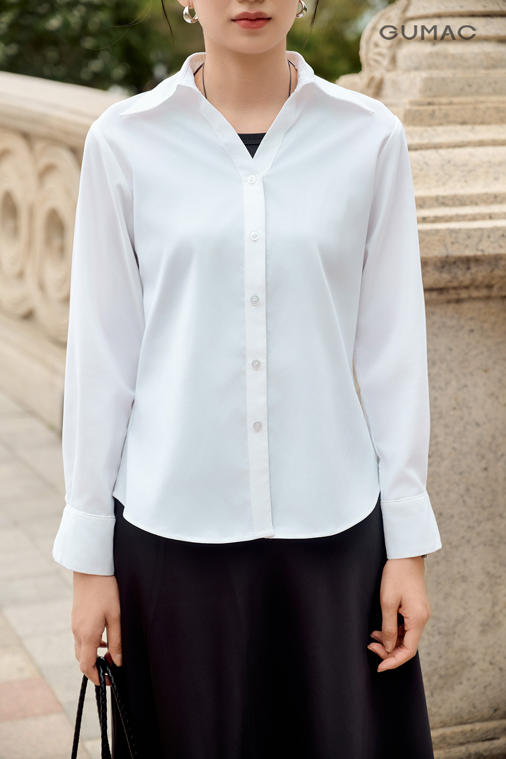 Sơ mi suông tay xếp ly