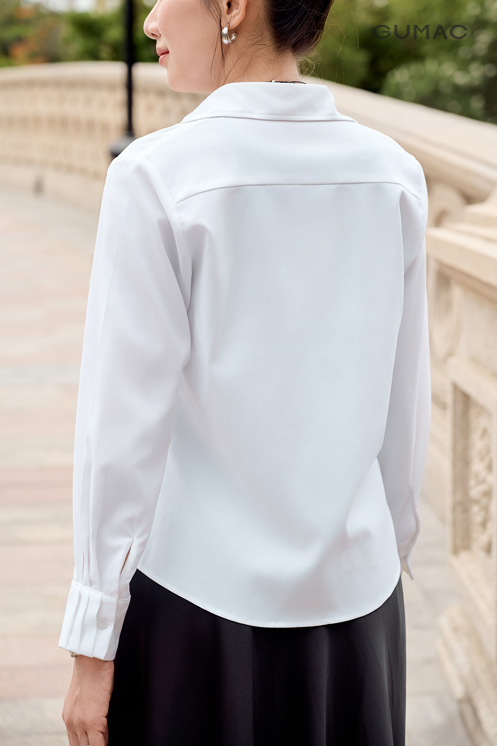 Sơ mi suông tay xếp ly