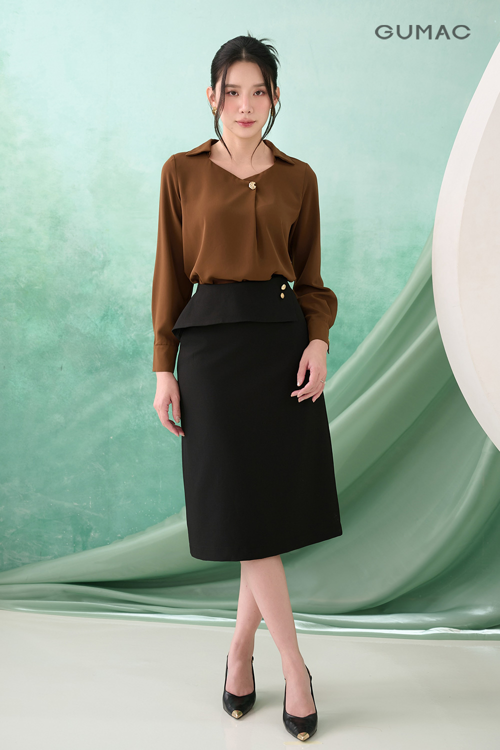 ao so mi mau nau cach dieu phoi chan vay suong den