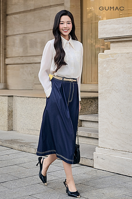 Áo sơ mi phối ren