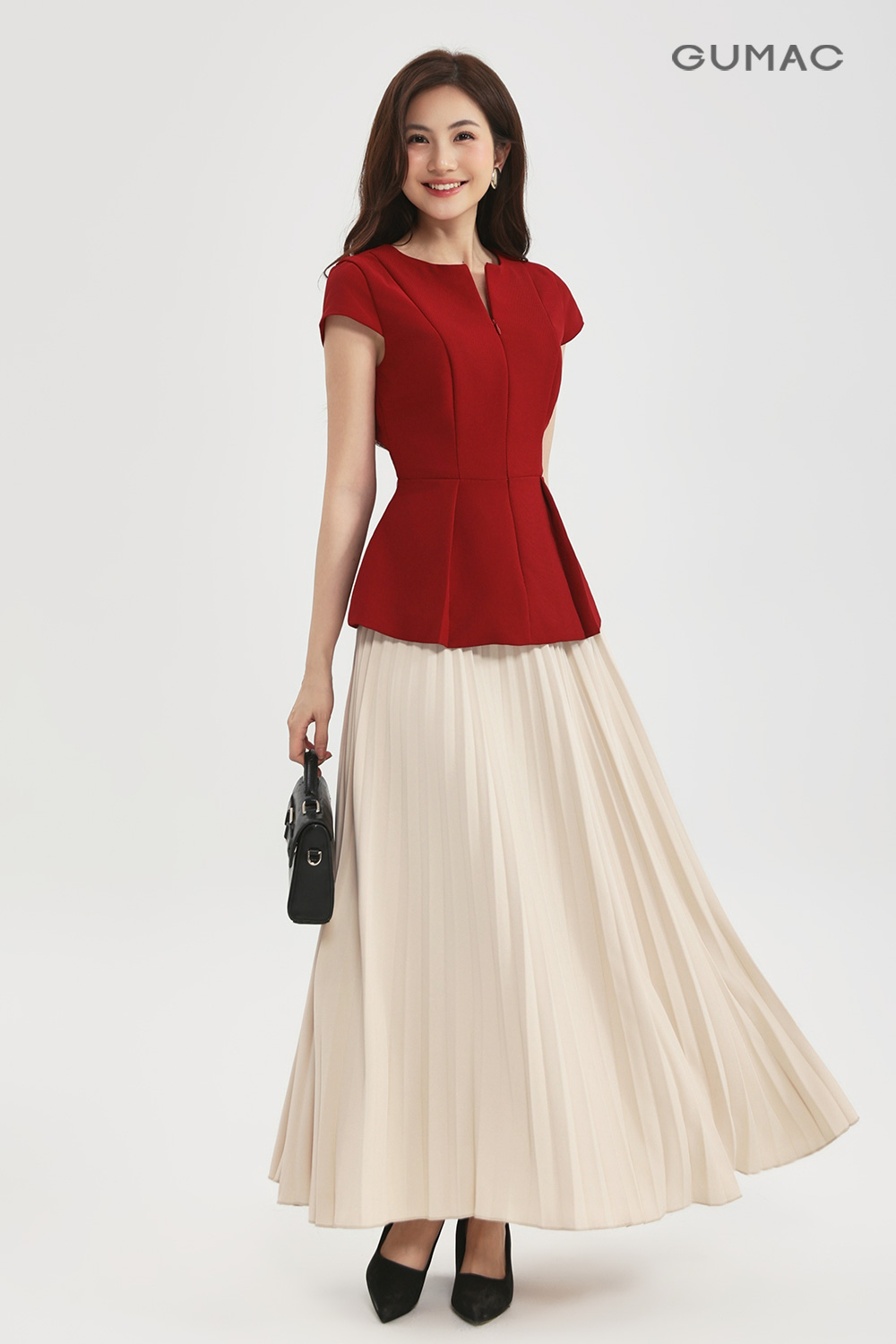 Áo peplum dây kéo trước