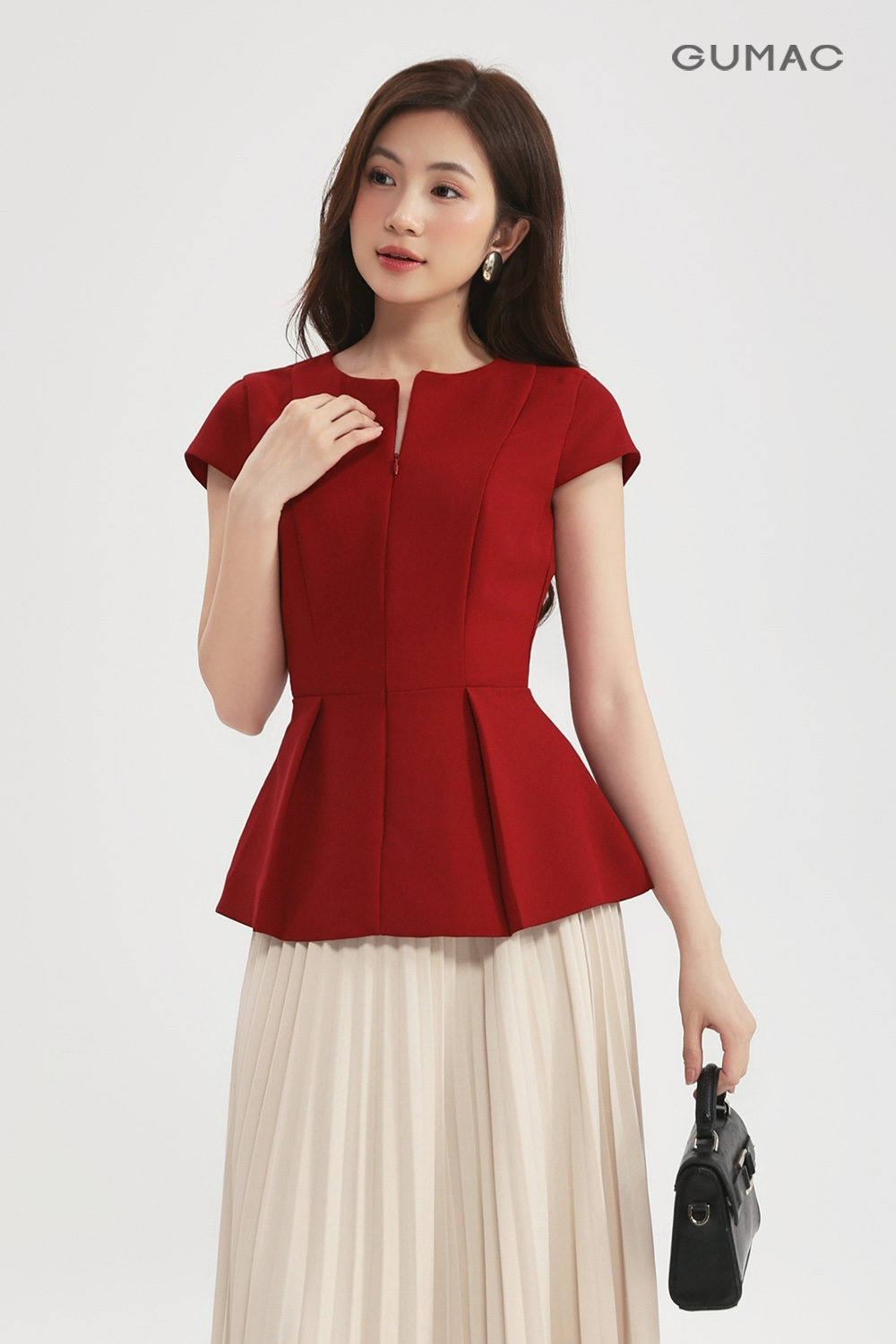 Áo peplum dây kéo trước