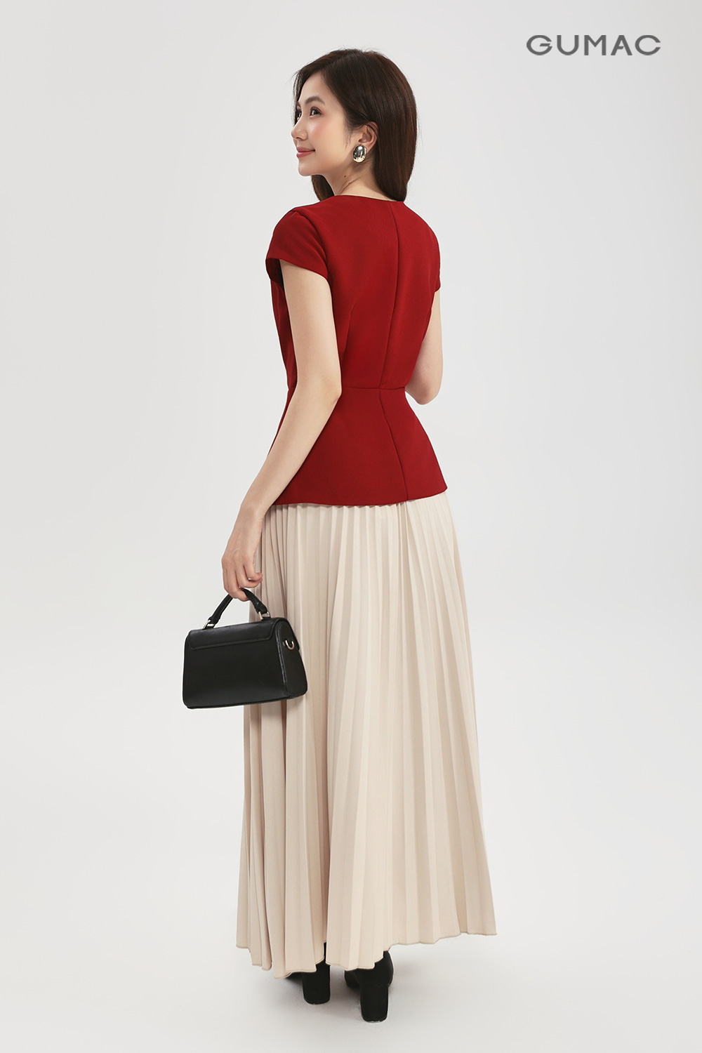 Áo peplum dây kéo trước