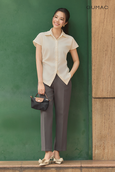 Áo tay liền nhún eo