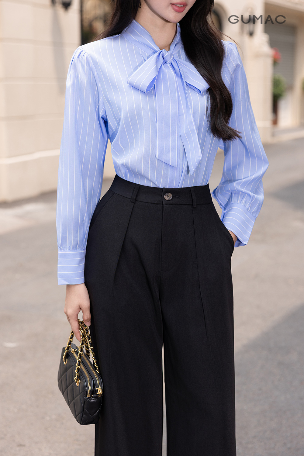 Áo kiểu cột nơ