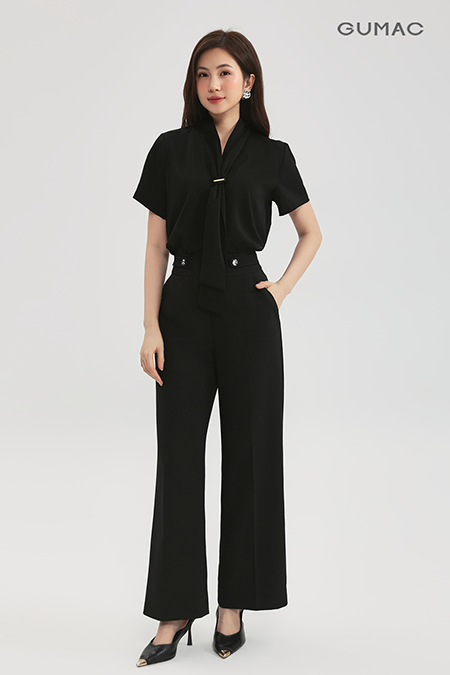 Áo kiểu nơ tay ngắn