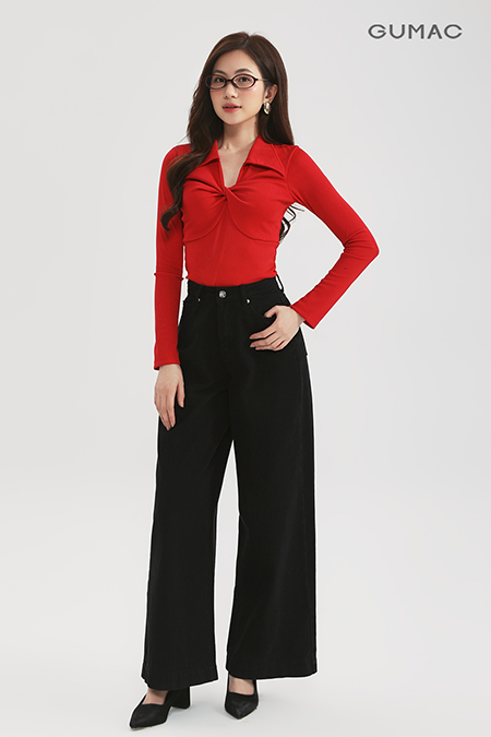 Áo polo kiểu xoắn ngực