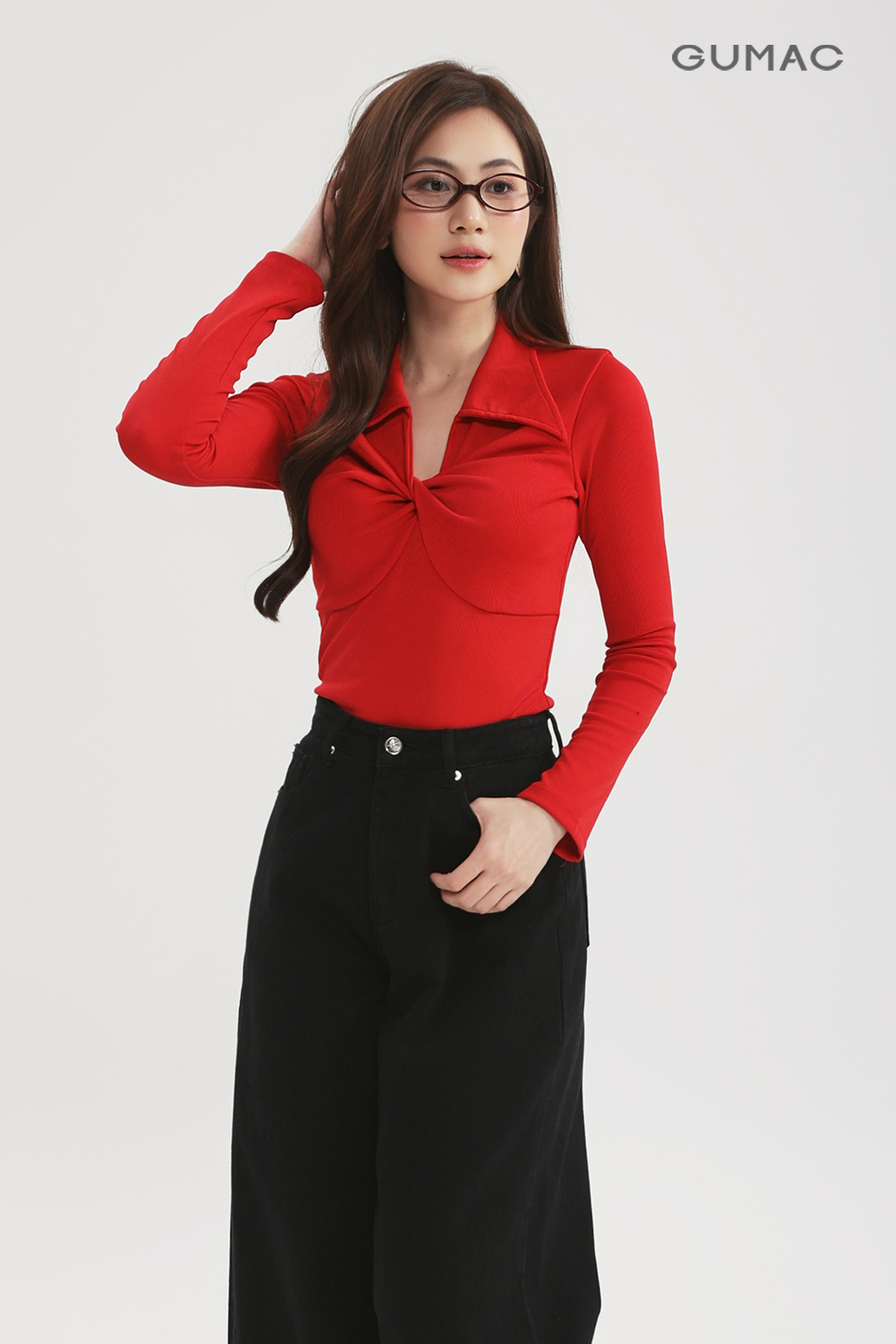 Áo polo kiểu xoắn ngực