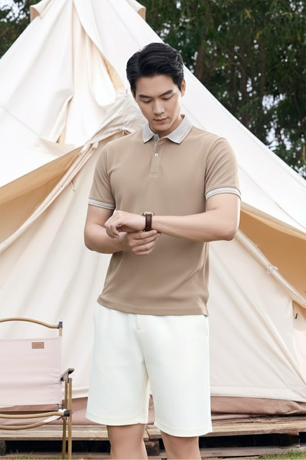 Áo polo nam phối màu