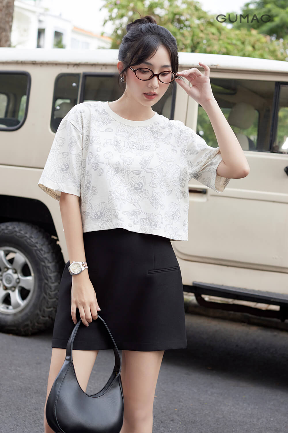 ao phong nu tay lo in hoa cao cap