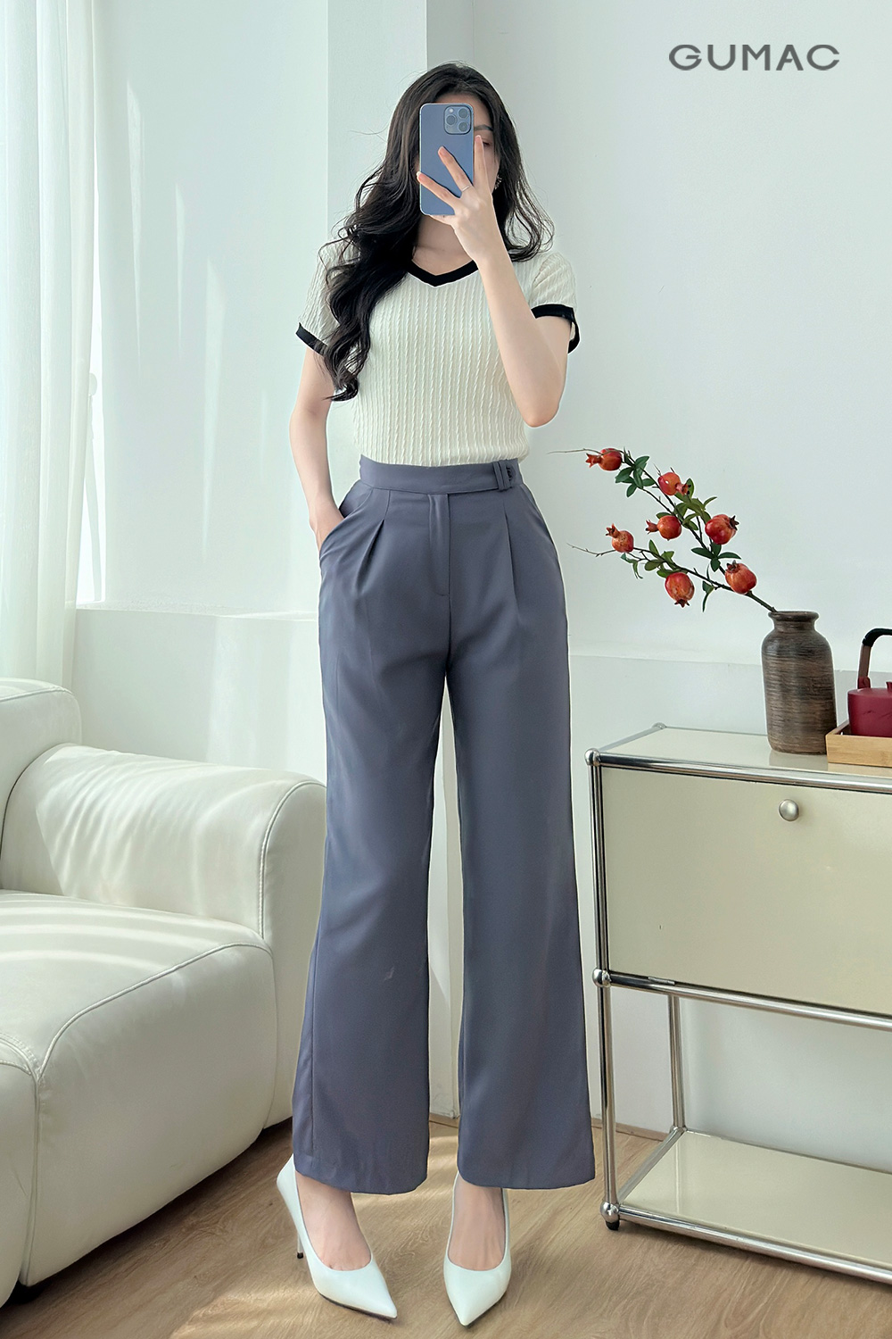 mix ao thun nu trang voi quan tay