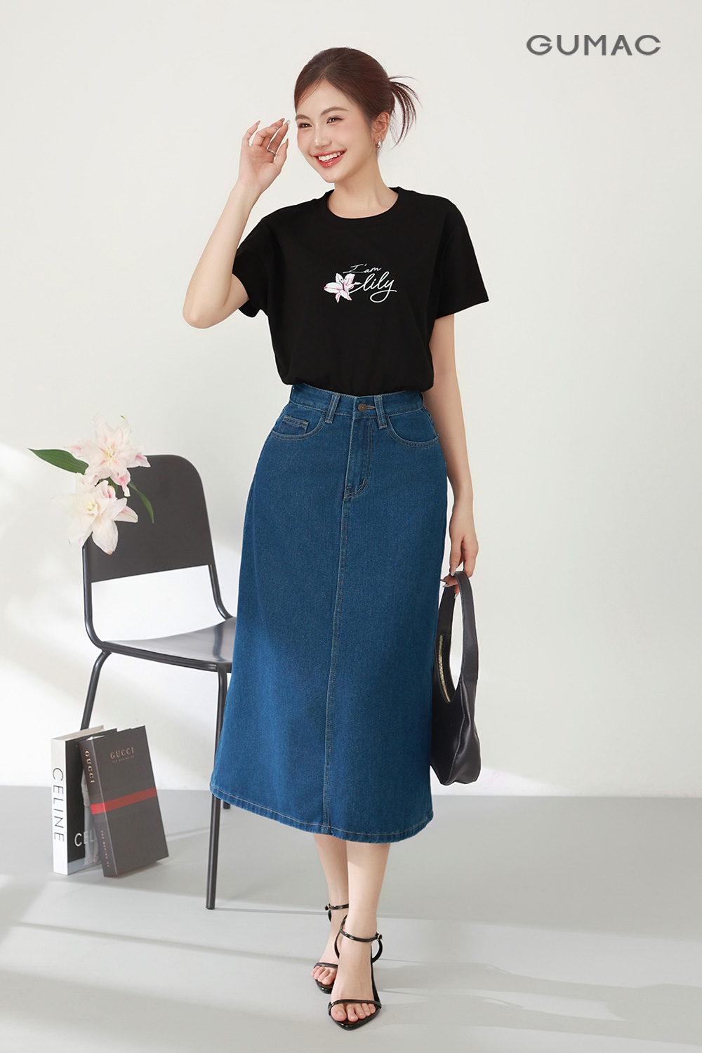 áo thun nữ màu đen