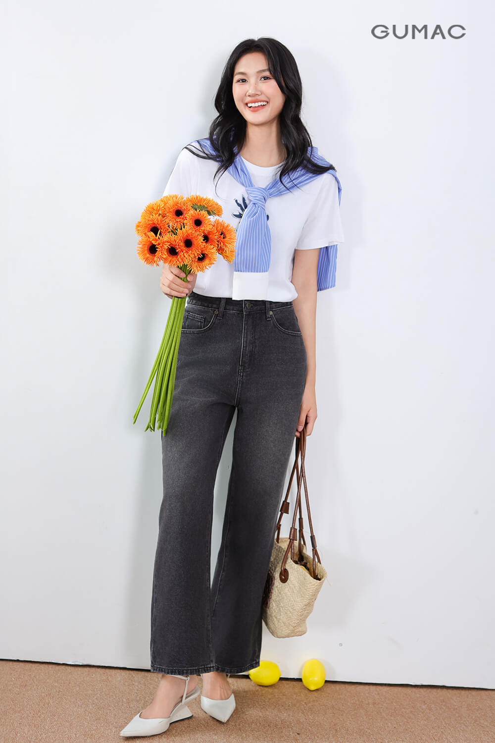 outfit nang dong chup anh dep cung hoa giay