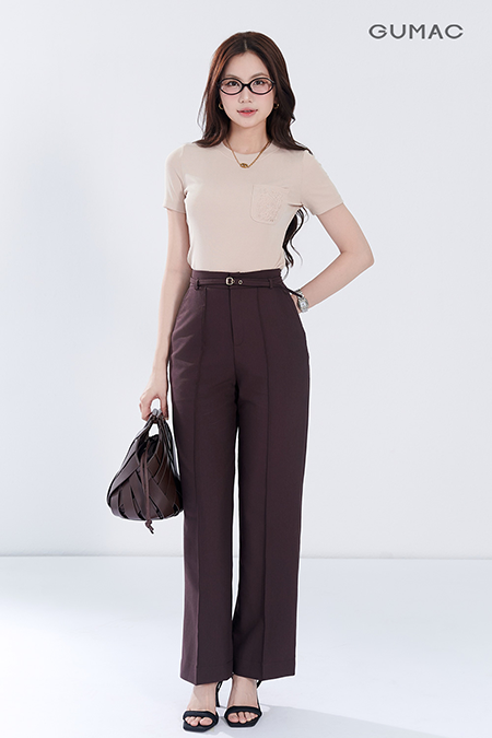 Áo thun ôm thêu túi