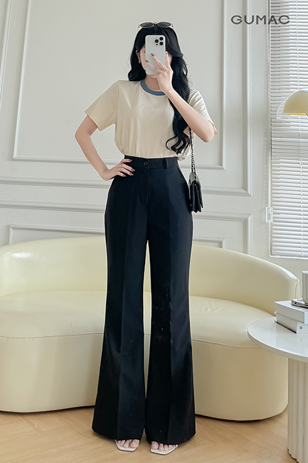 Áo thun phối màu cổ