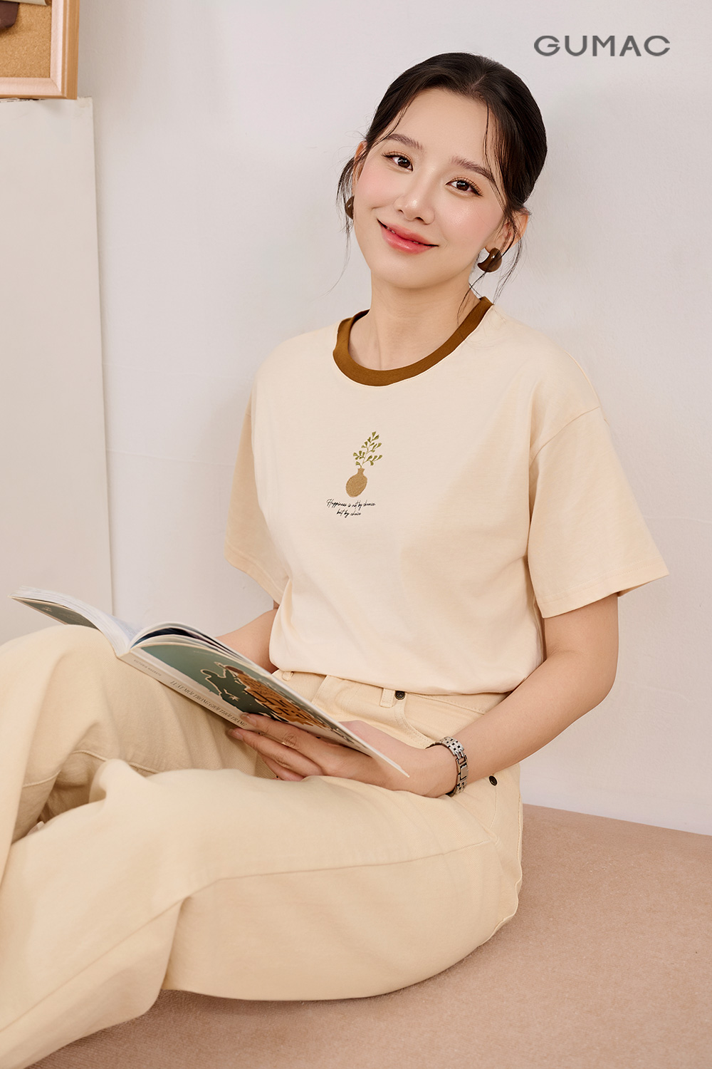 Áo phối cổ in art