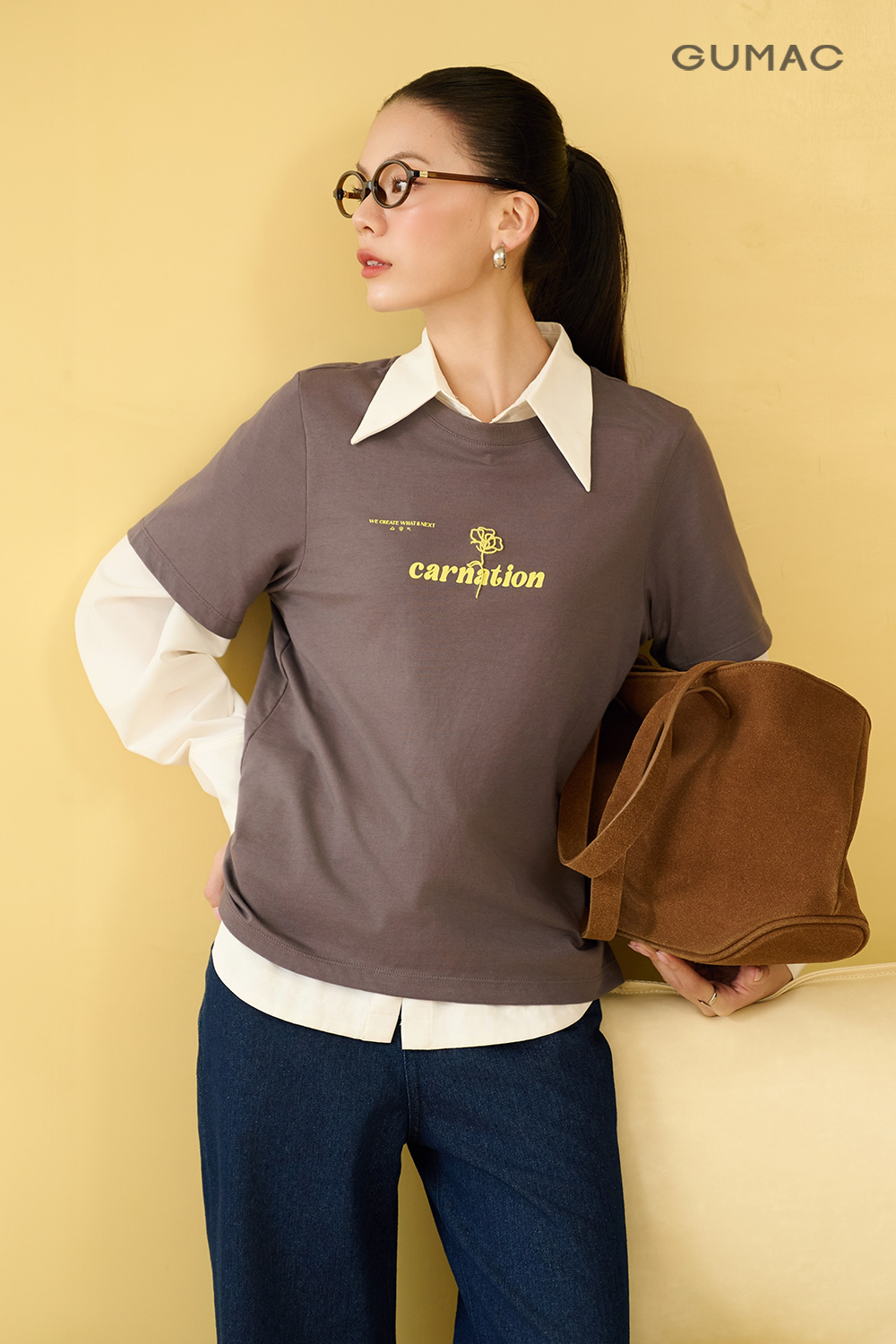 ao thun nu gumac in phoi theu dep