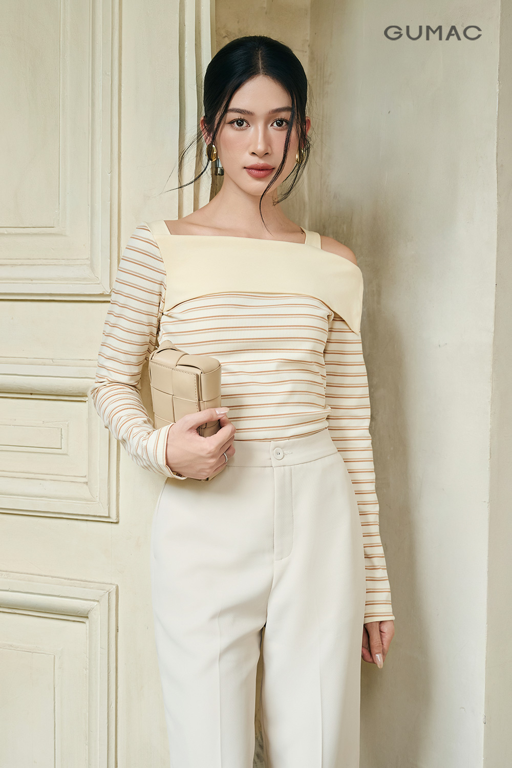 ao thun dai tay nu phoi soc dep