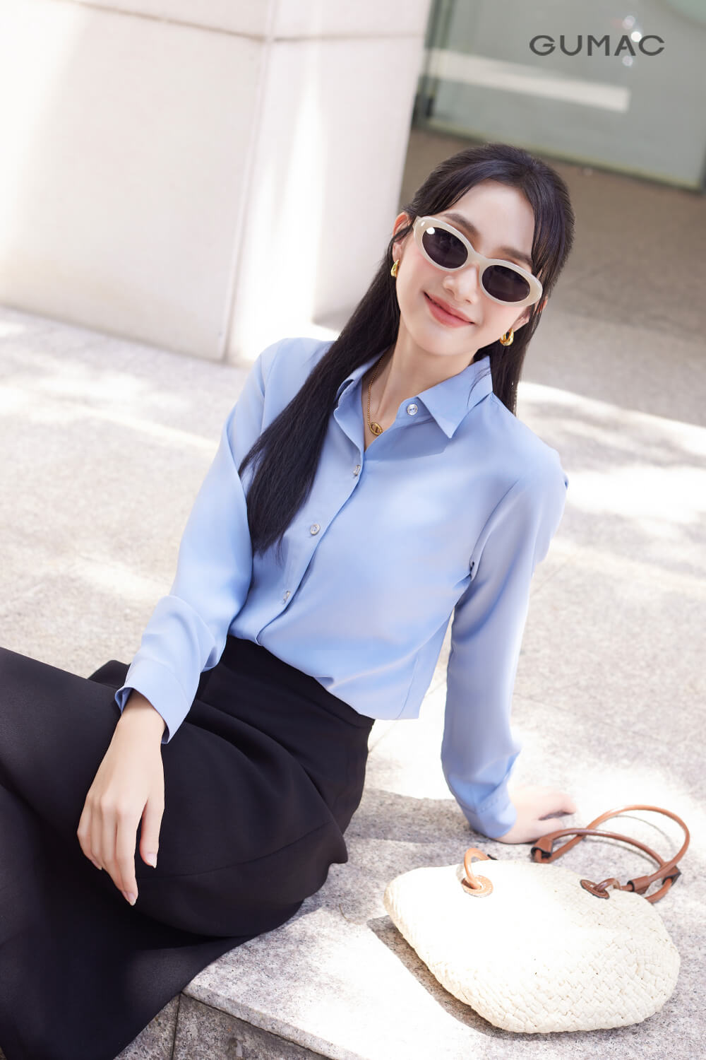 ao so mi tay dai phoi mau cho nu