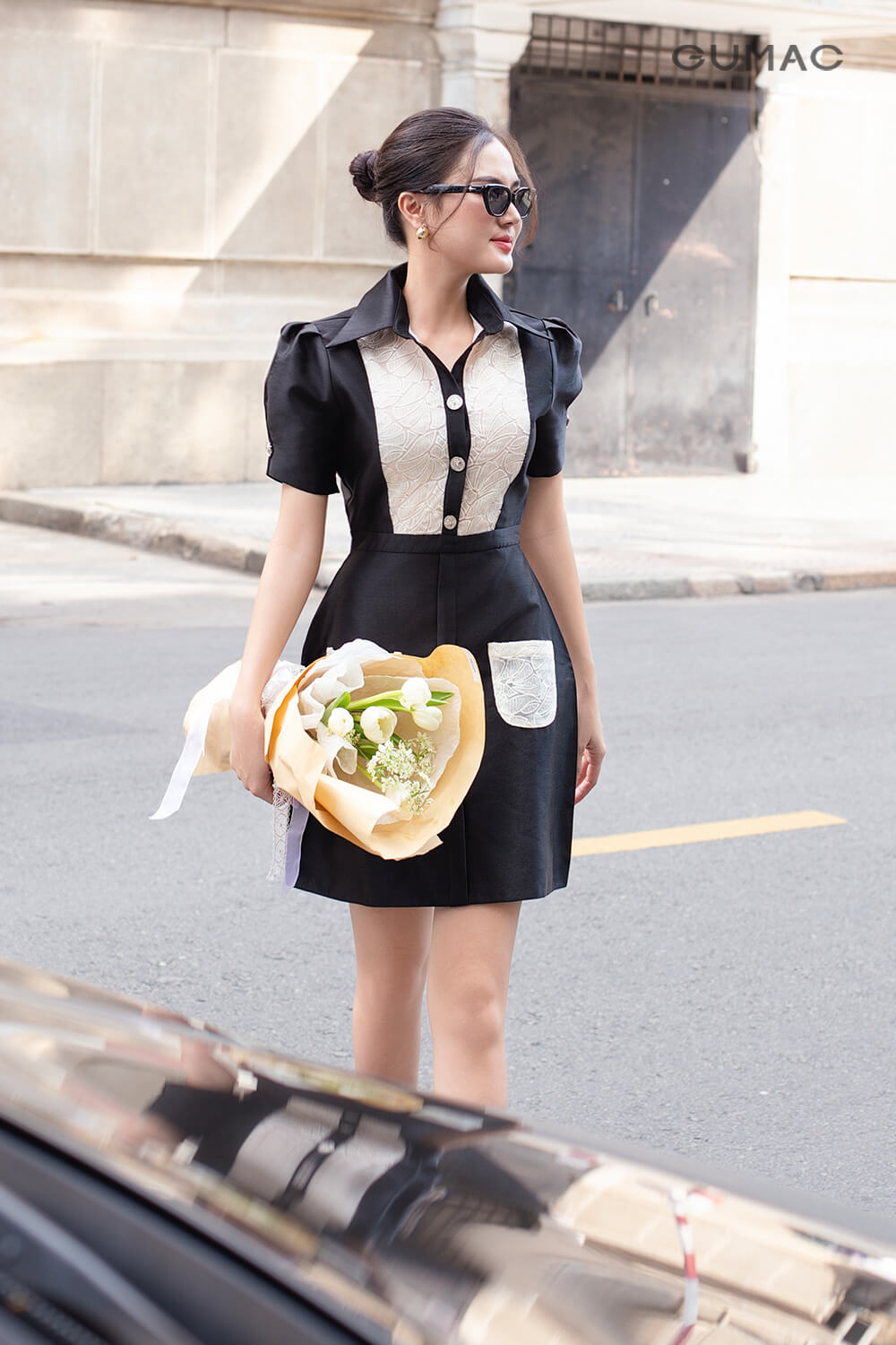 Đầm A phối ren