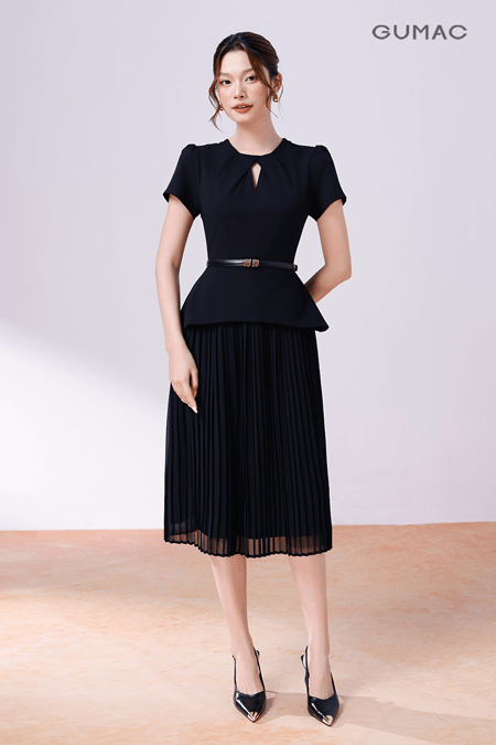 Đầm peplum dập ly